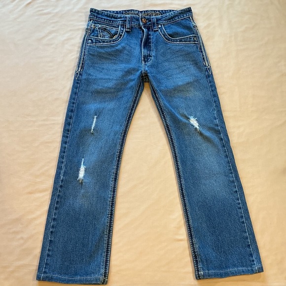 Winster Denim Jeans Straight Leg Womens Size 30 Emroidered Button Flap Pockets - Picture 1 of 16